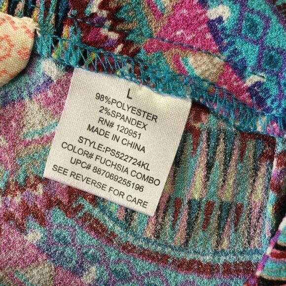 Pink Republic Womens Blue Pink Geometric Print scalloped Side Zip Skort Skirt Si - Picture 5 of 11